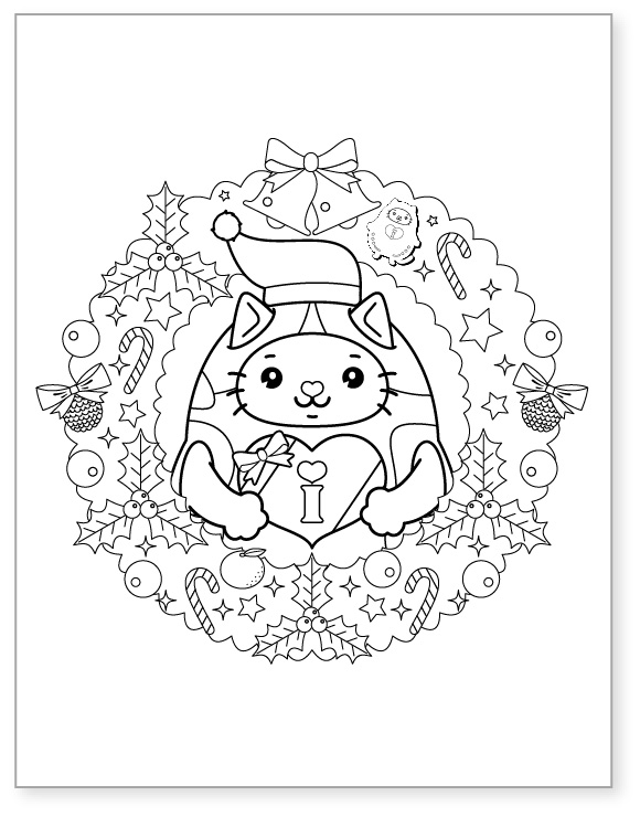 ぬりえ08（クリスマスリース）