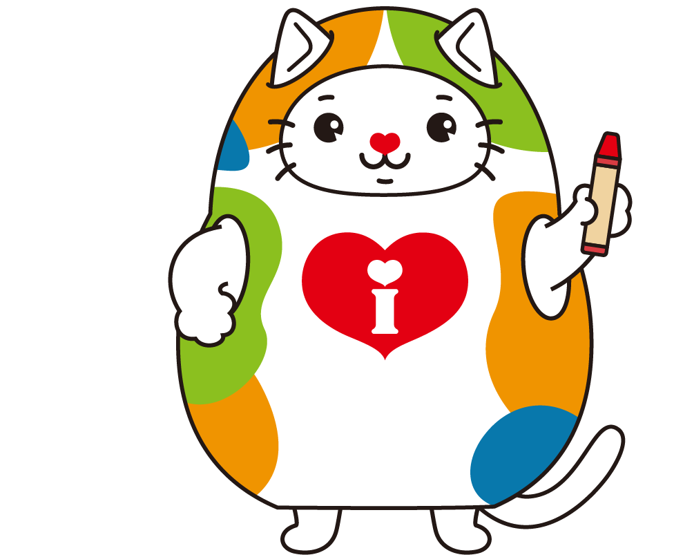 クレヨンをもったいずにゃん
