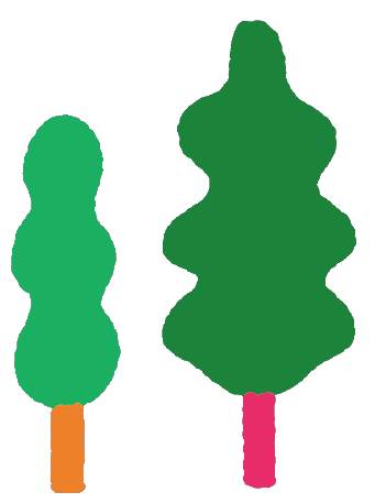 木2本のイラスト